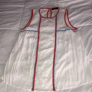 THML white eyelet tank, size medium